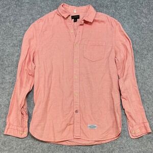 CPO Provisions Salmon Red White Textured Cotton Button Down Shirt Mens Small